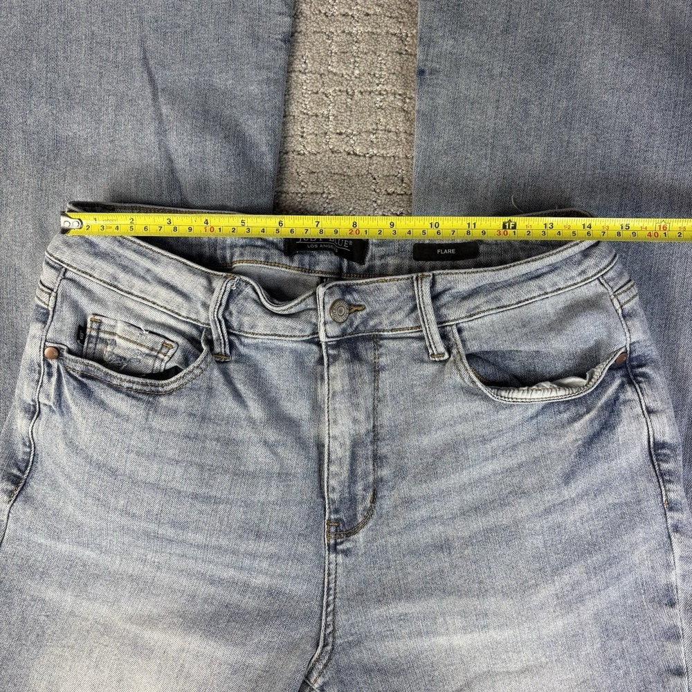 Judy Blue Flare Leg Jeans Women's Size 14W Light Wash Denim Cotton Stretch - Picture 5 of 11